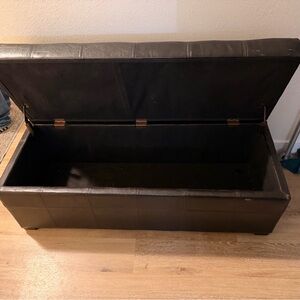 Black Storage Ottoman